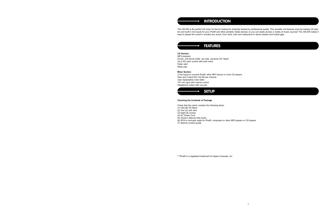 Stanton CM.205 user manual Warranty & Return Policy 