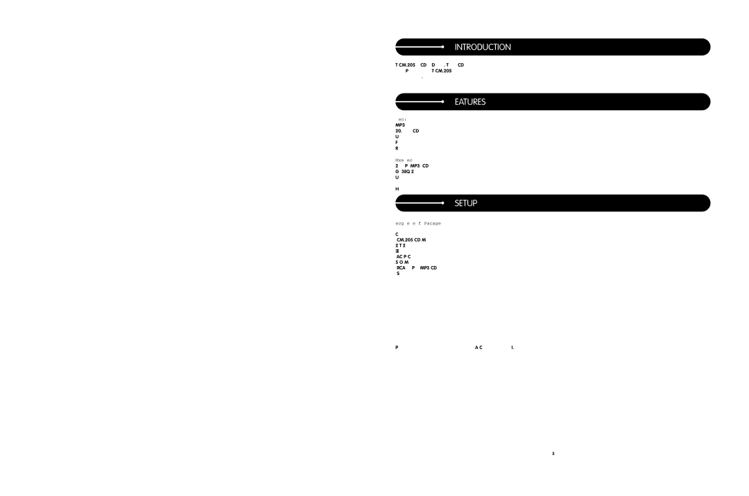 Stanton CM.205 user manual Introduction, Features, Setup 