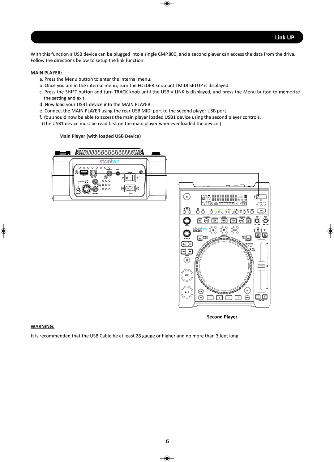 Stanton CMP.800 user manual Link UP 