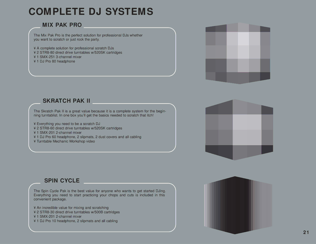 Stanton DJ For Life manual Complete DJ Systems, Mix Pak Pro, Skratch PAK, Spin Cycle 