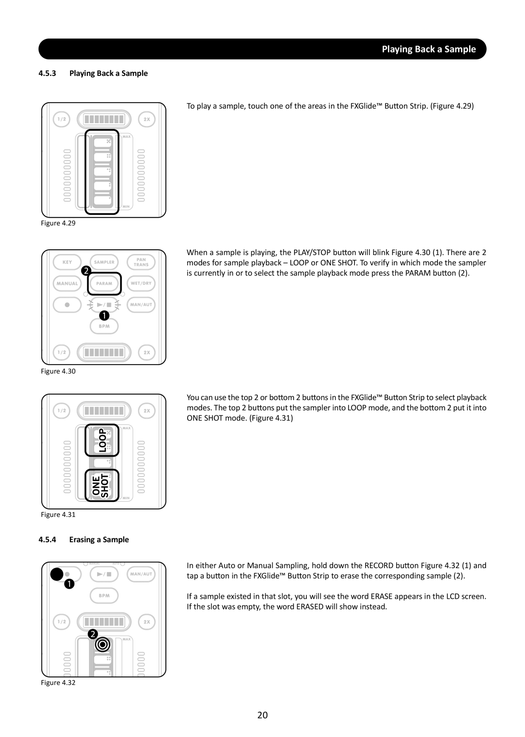 Stanton M.207 user manual Playing Back a Sample, Erasing a Sample 