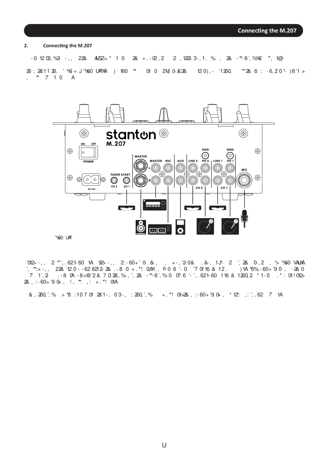 Stanton user manual Connecting the M.207 