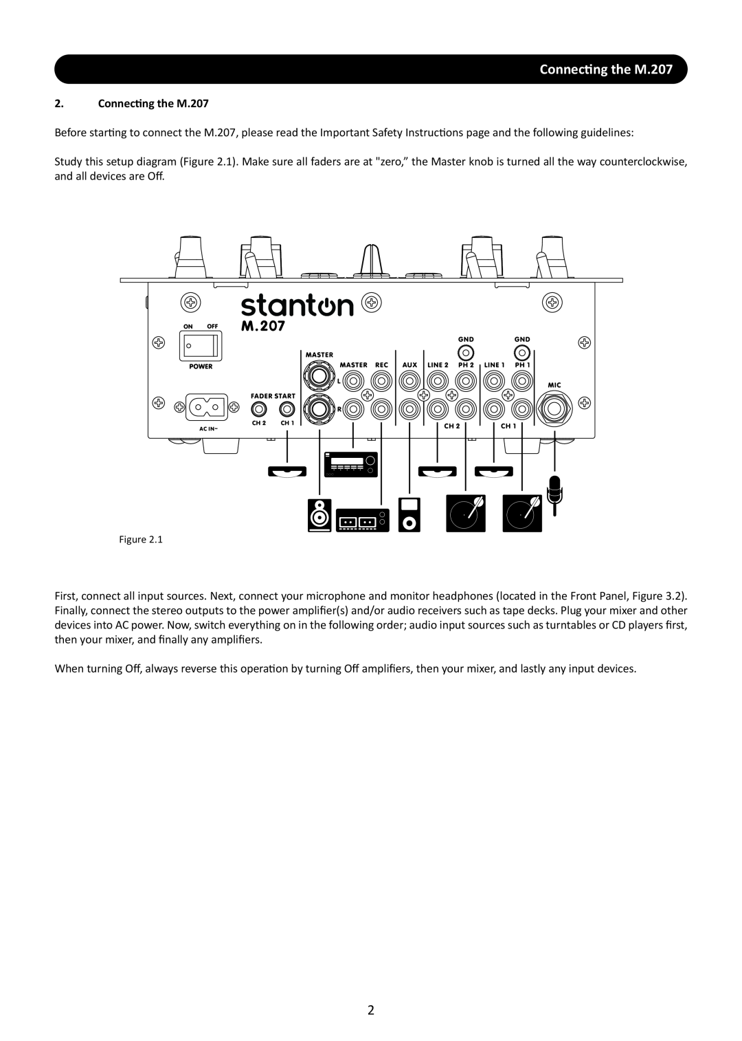 Stanton user manual Connecting the M.207 