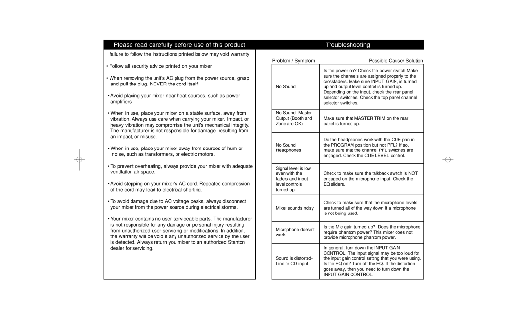 Stanton RM-22 owner manual Please read carefully before use of this product 