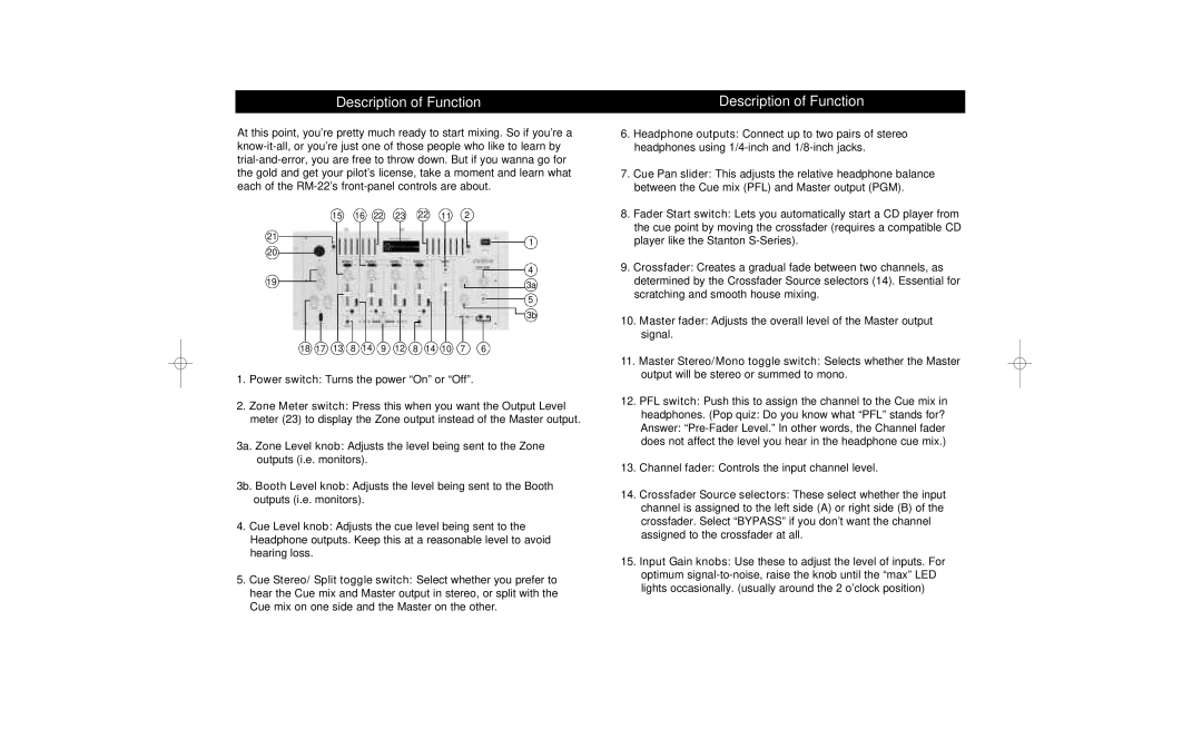 Stanton RM-22 owner manual Headphone outputs Connect up to two pairs of stereo 