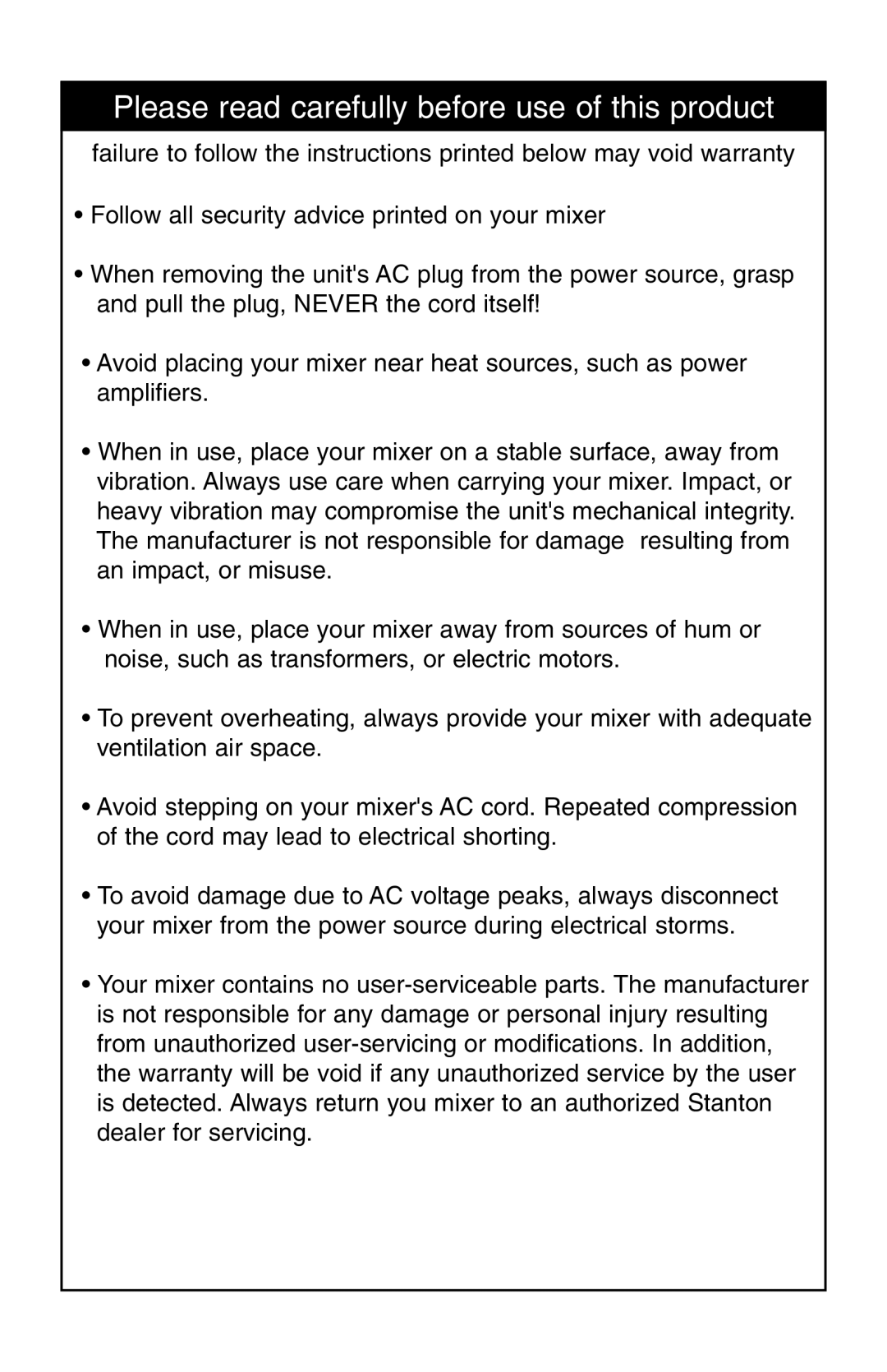 Stanton RM-402 owner manual Please read carefully before use of this product 