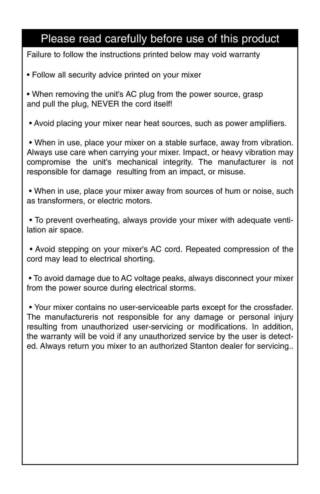 Stanton RM-406 owner manual Please read carefully before use of this product 