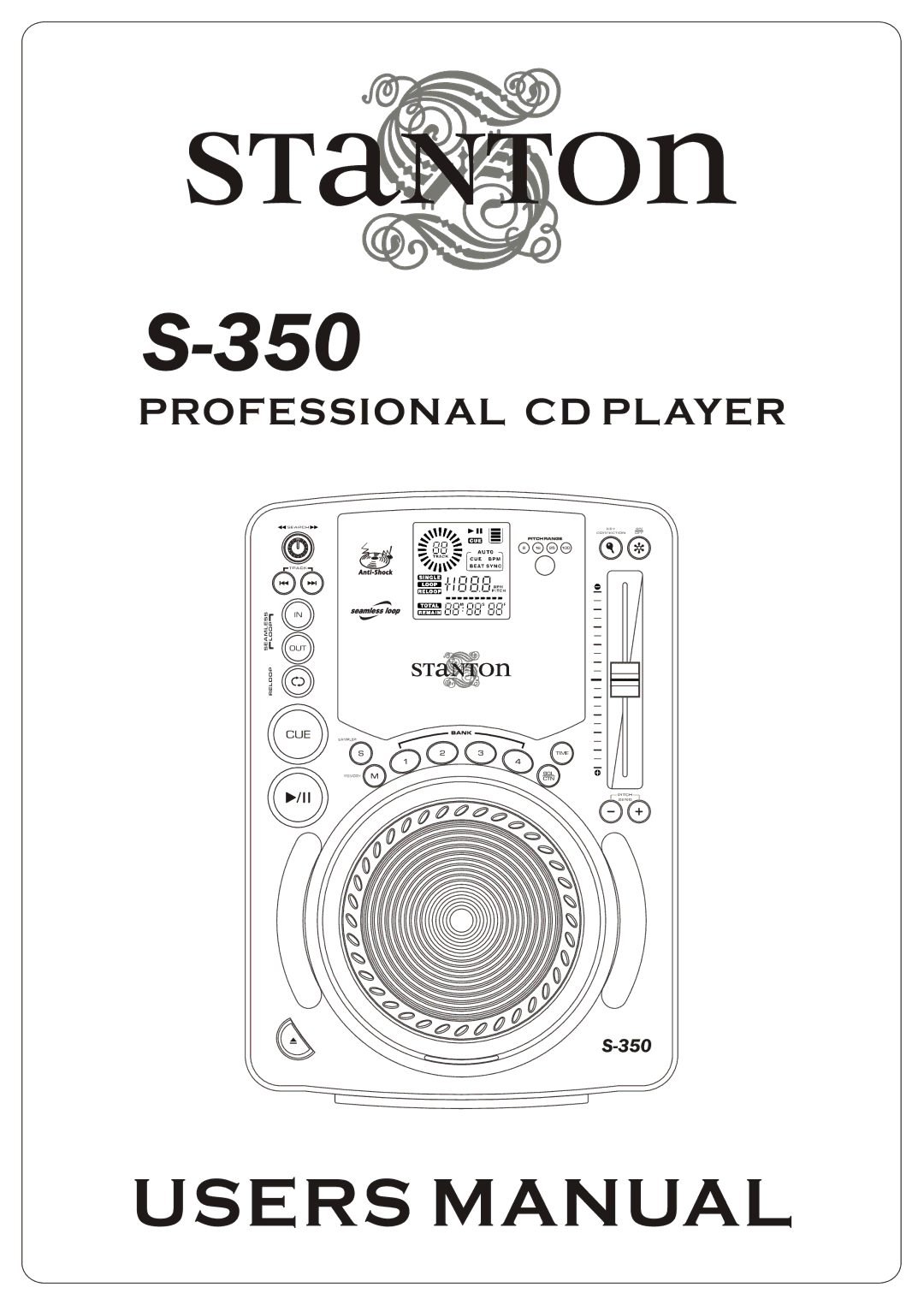 Stanton S-350 user manual Professional CD Player 