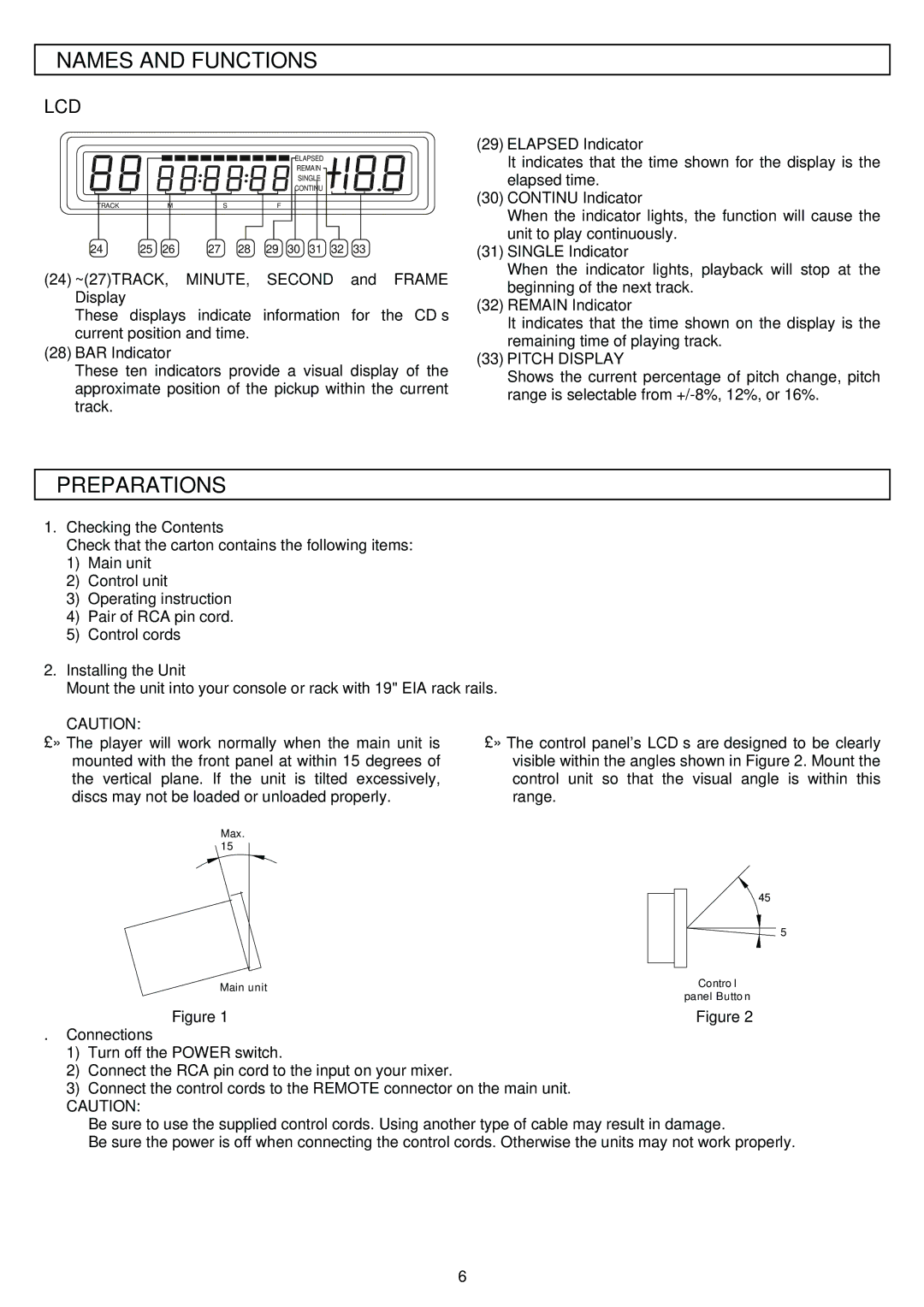 Stanton S-650 MK II manual Preparations, Pitch Display 