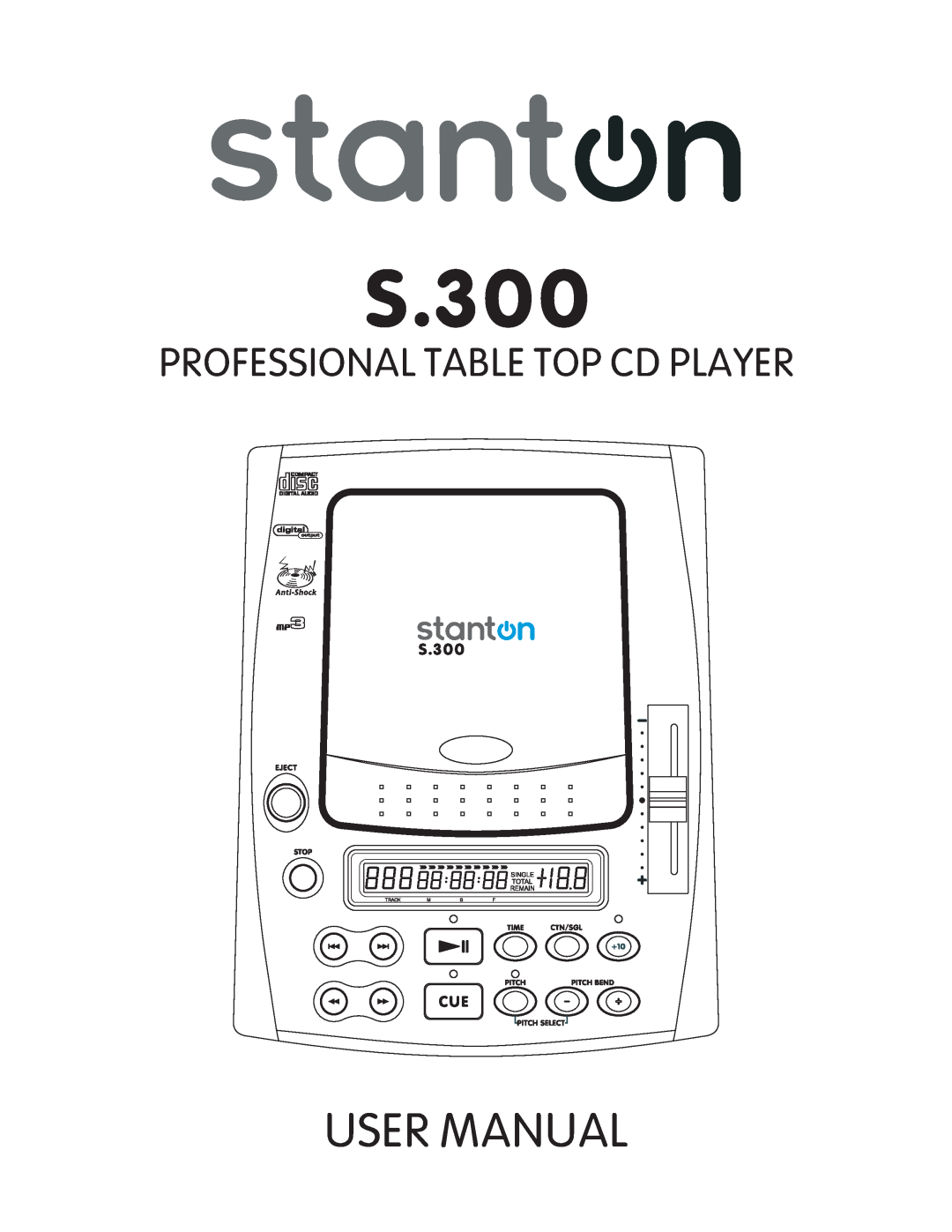 Stanton S.300 user manual Professional Table Top Cd Player 