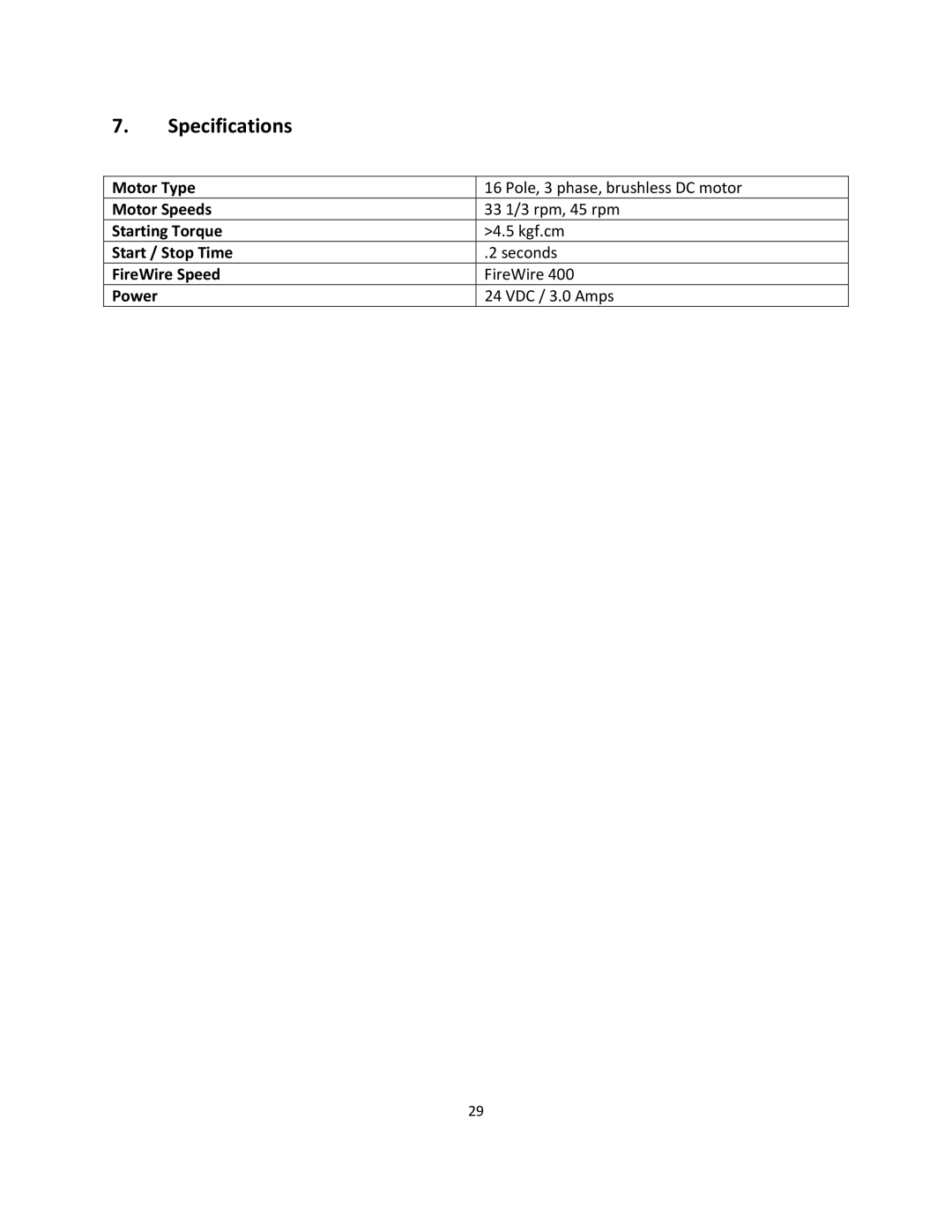 Stanton SCS.1d manual Specifications 