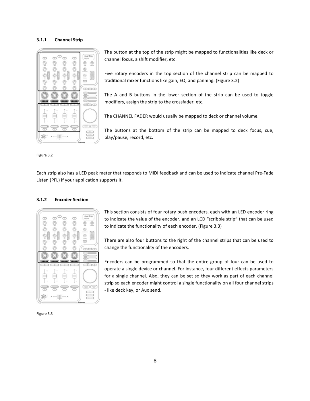 Stanton SCS.1m user manual Channel Strip, Encoder Section 