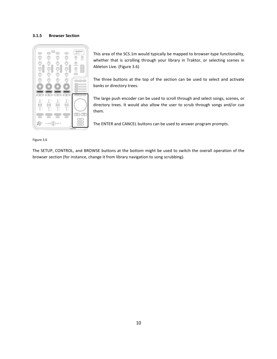 Stanton SCS.1m user manual Browser Section 