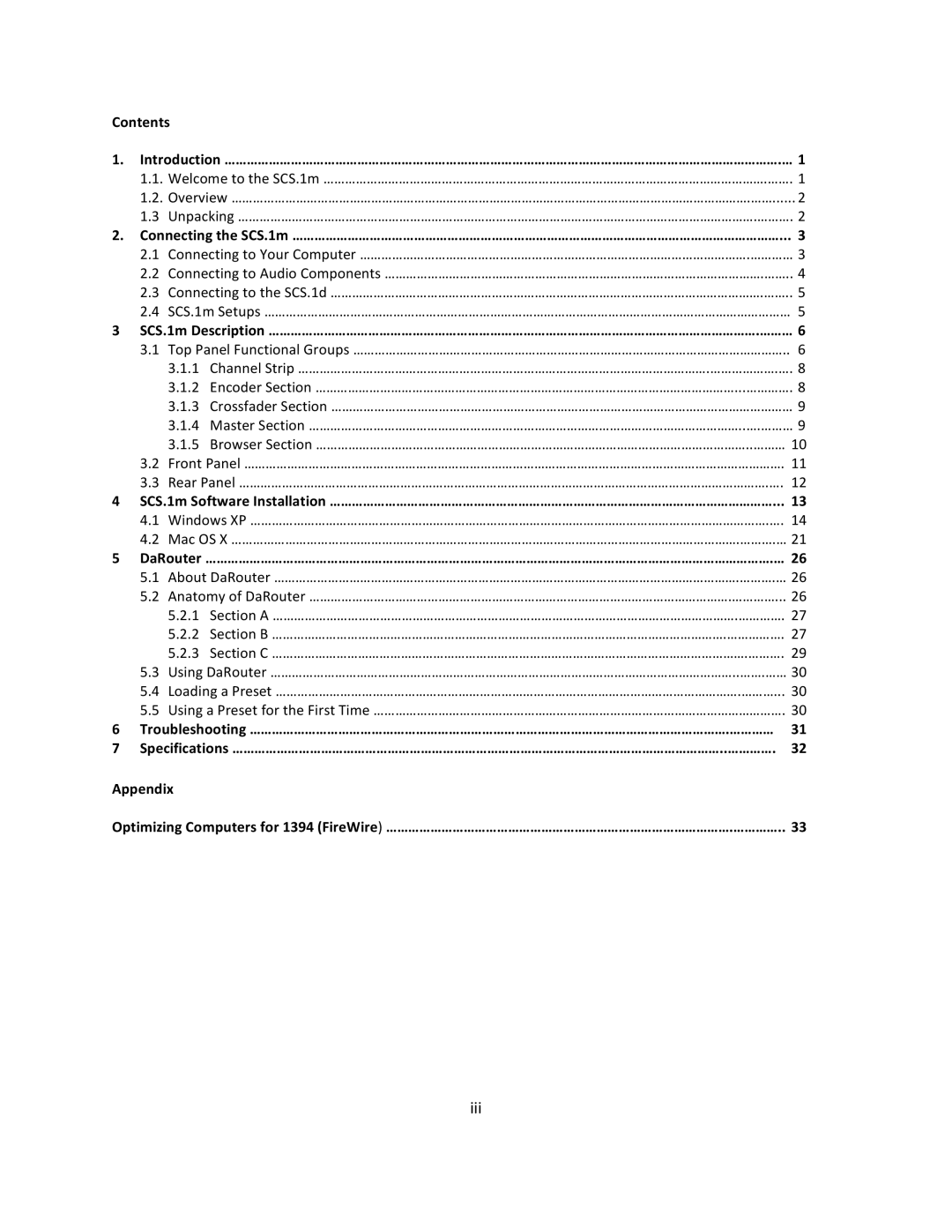 Stanton SCS.1m user manual Iii 