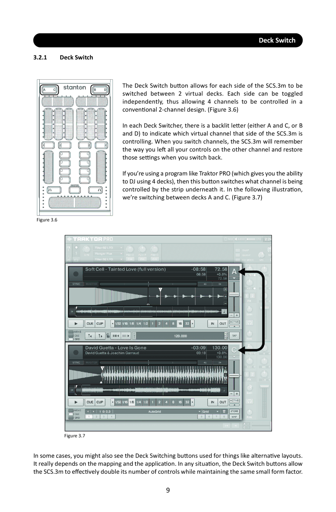 Stanton SCS.3M user manual Deck Switch 