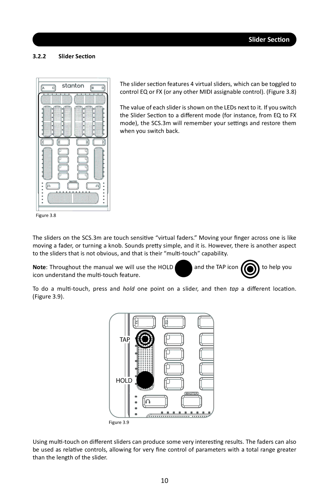 Stanton SCS.3M user manual Slider Section 