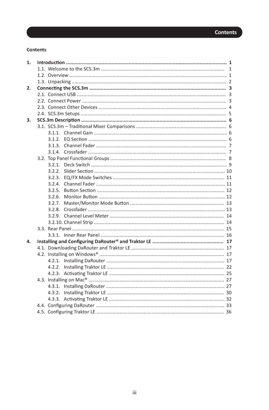 Stanton SCS.3M user manual Iii 