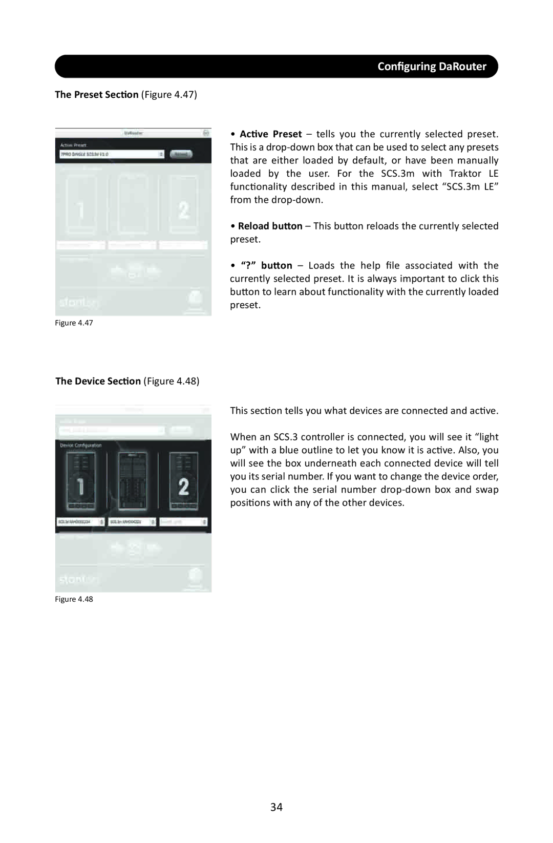 Stanton SCS.3M user manual Preset Section Figure, Device Section Figure 