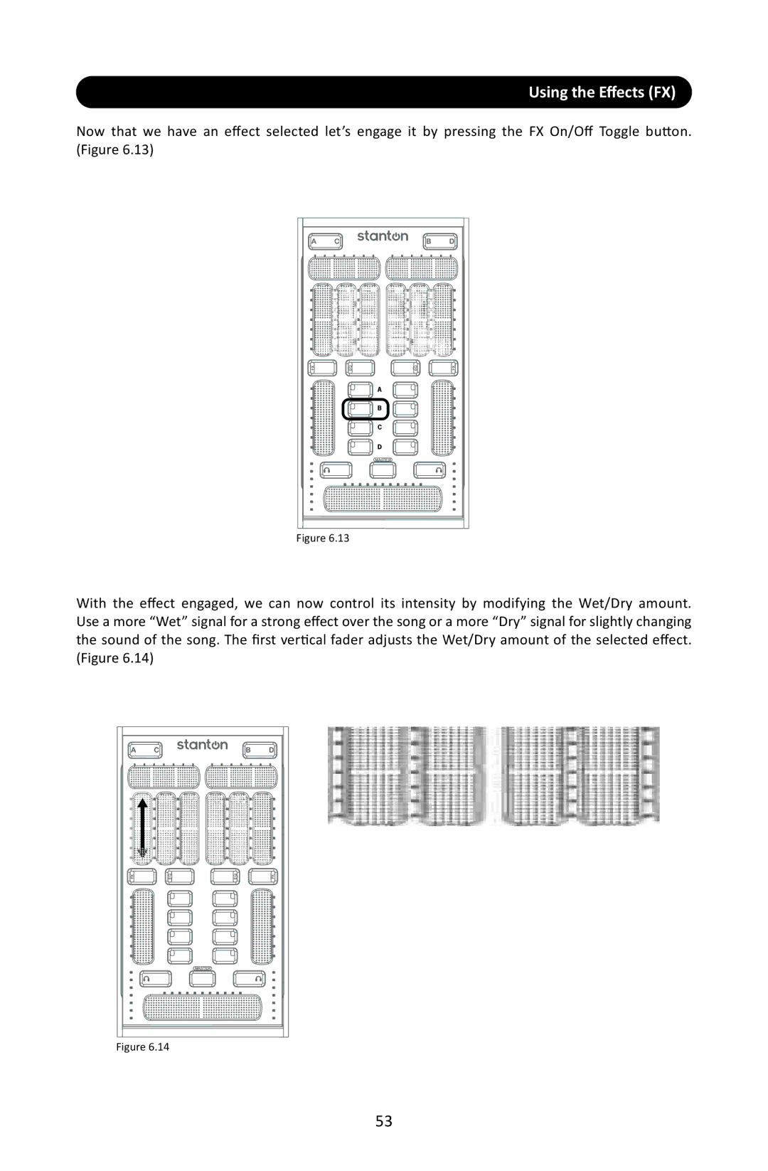 Stanton SCS.3M user manual Using the Eﬀects FX 