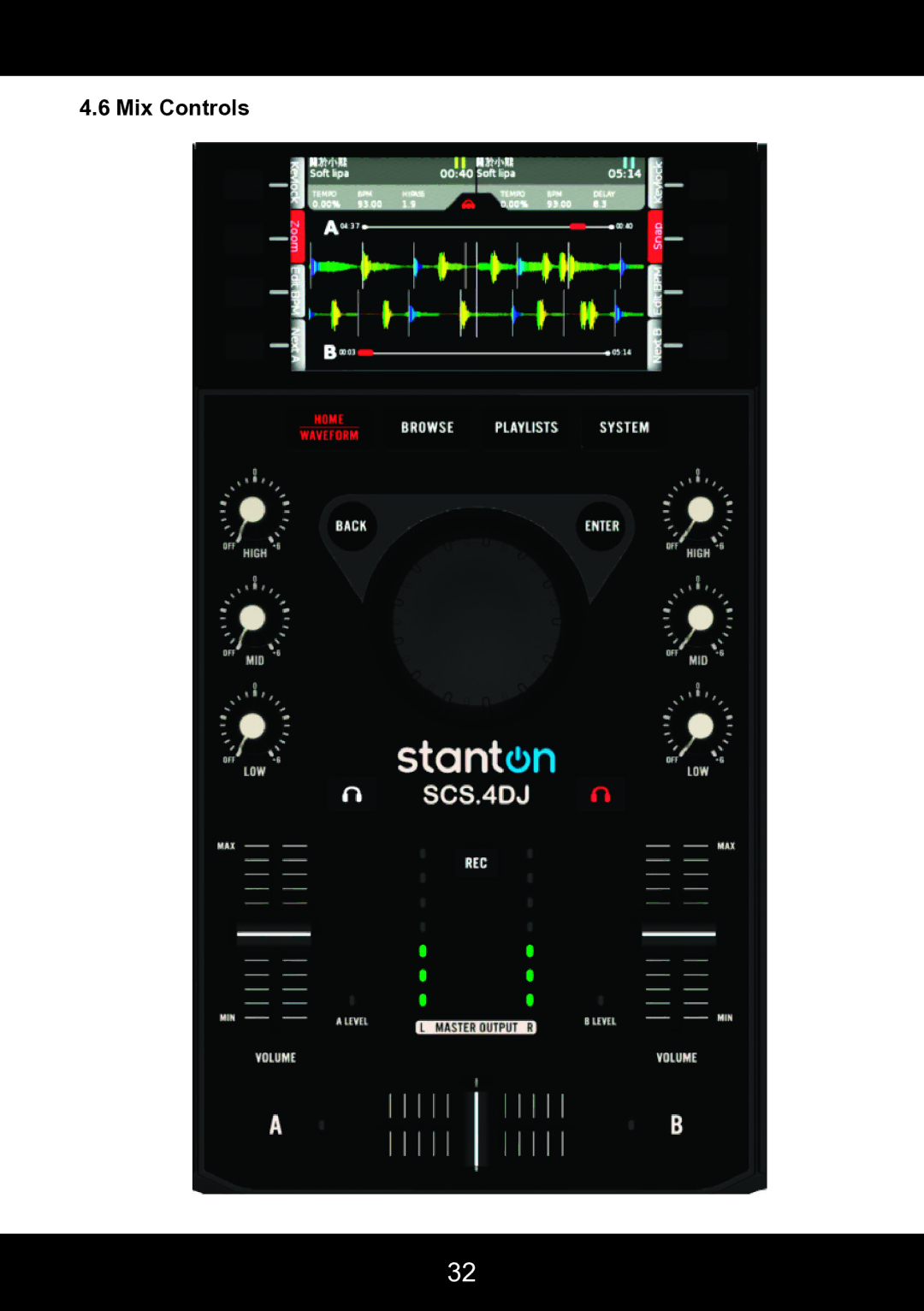 Stanton SCS.4DJ user manual Mix Controls 