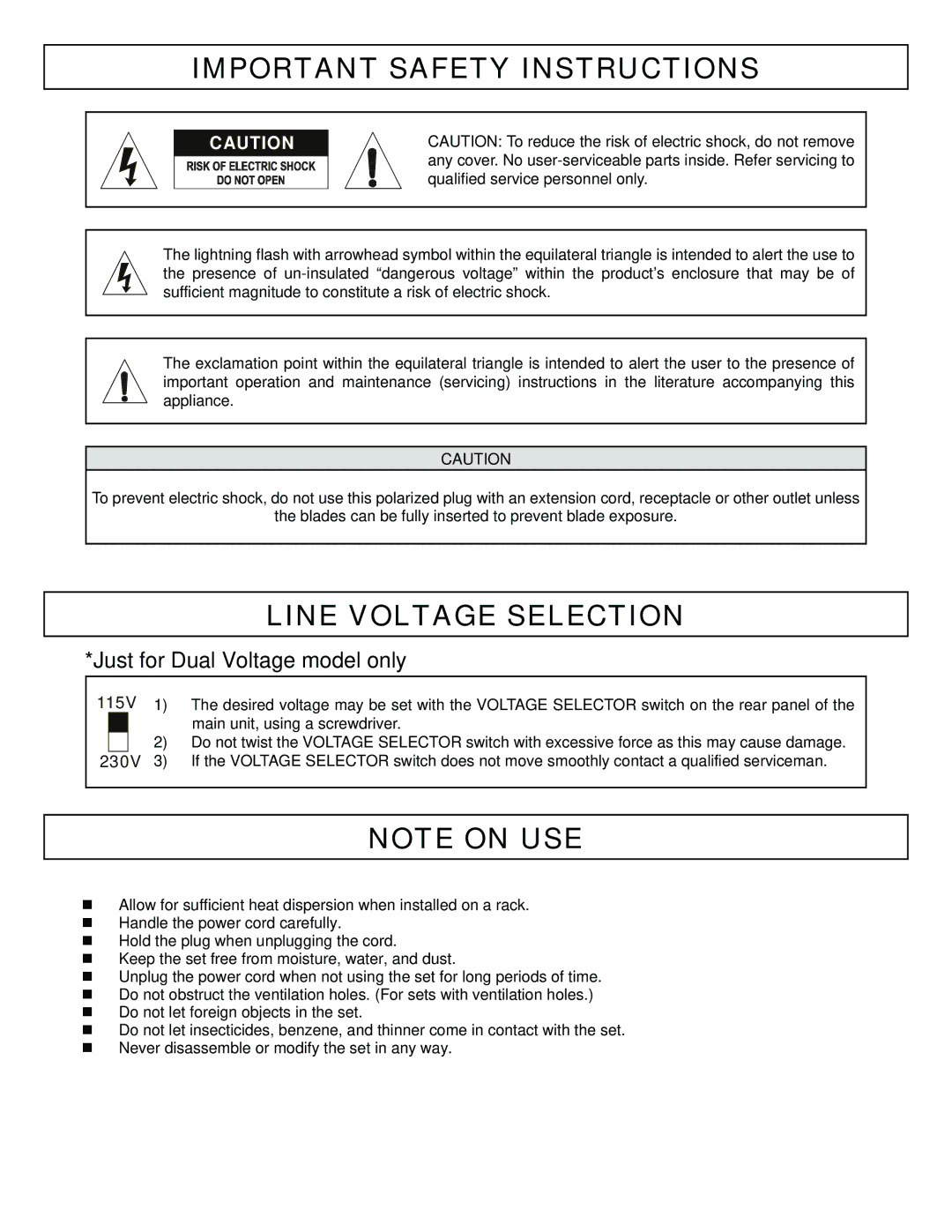 Stanton SINGLE TOP LOADING CD PLAYER PROFESSIONAL PREAMP MIXER Line Voltage Selection, Just for Dual Voltage model only 