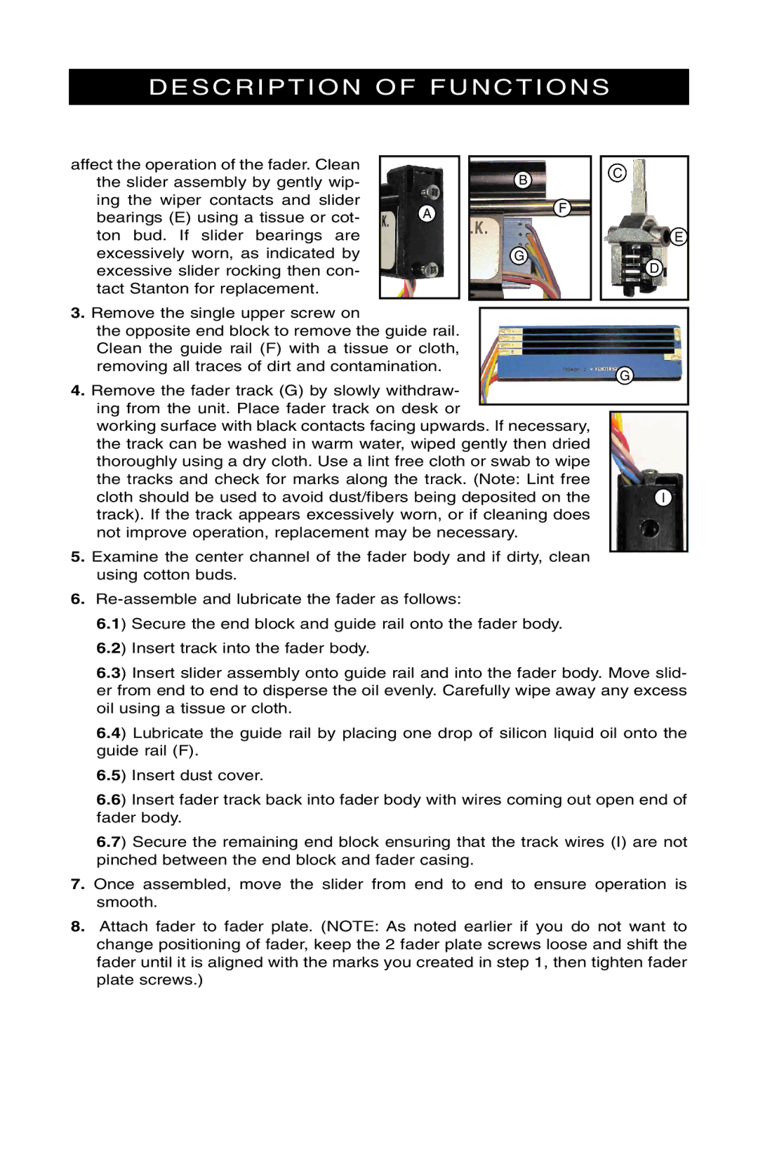 Stanton SMX.501 owner manual Description of Functions 