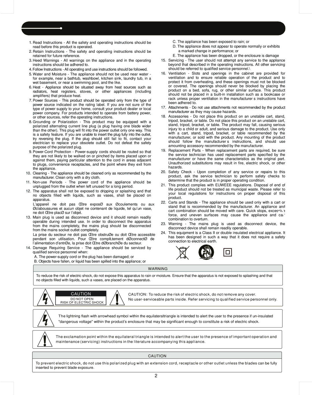 Stanton T.55 USB manual Important Safety Precautions 