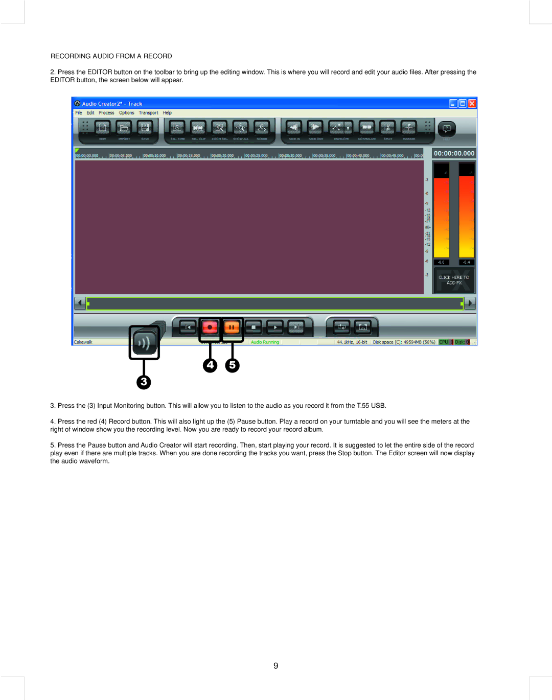 Stanton T.55 USB manual Recording Audio from a Record 