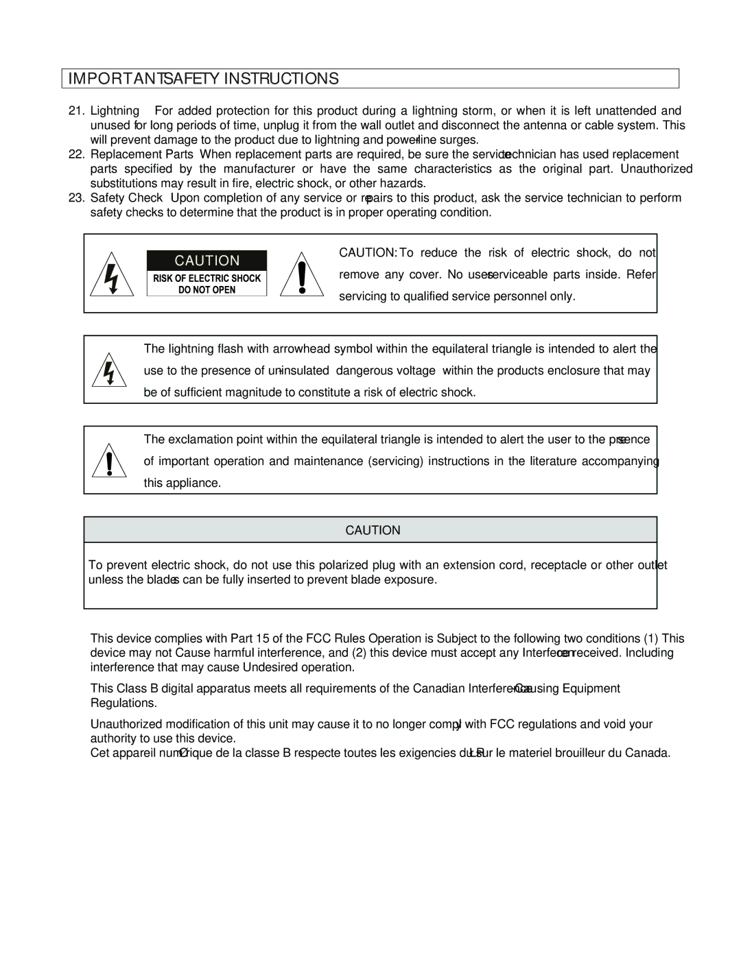 Stanton T.5O operating instructions Important Safety Instructions 