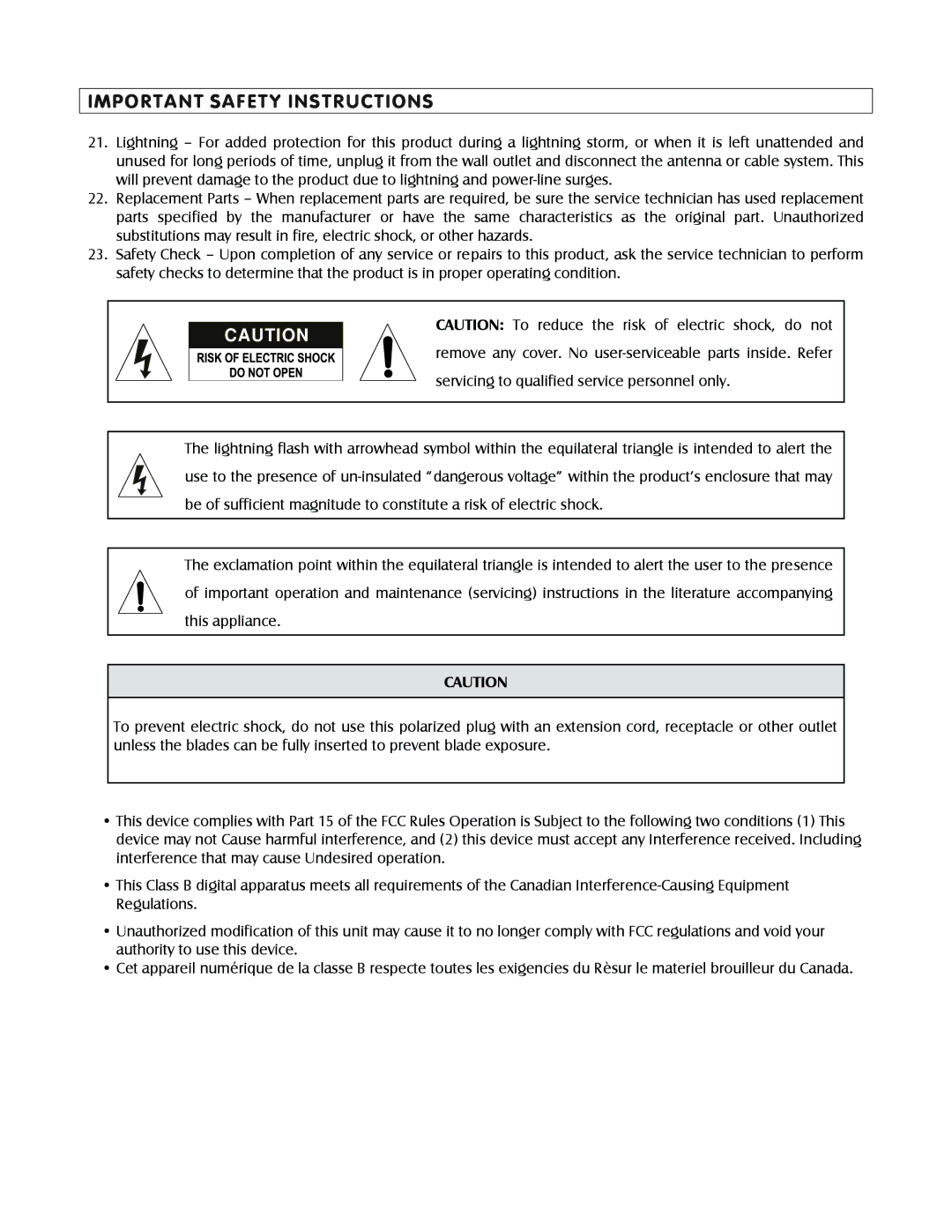 Stanton T.60 operating instructions Important Safety Instructions 