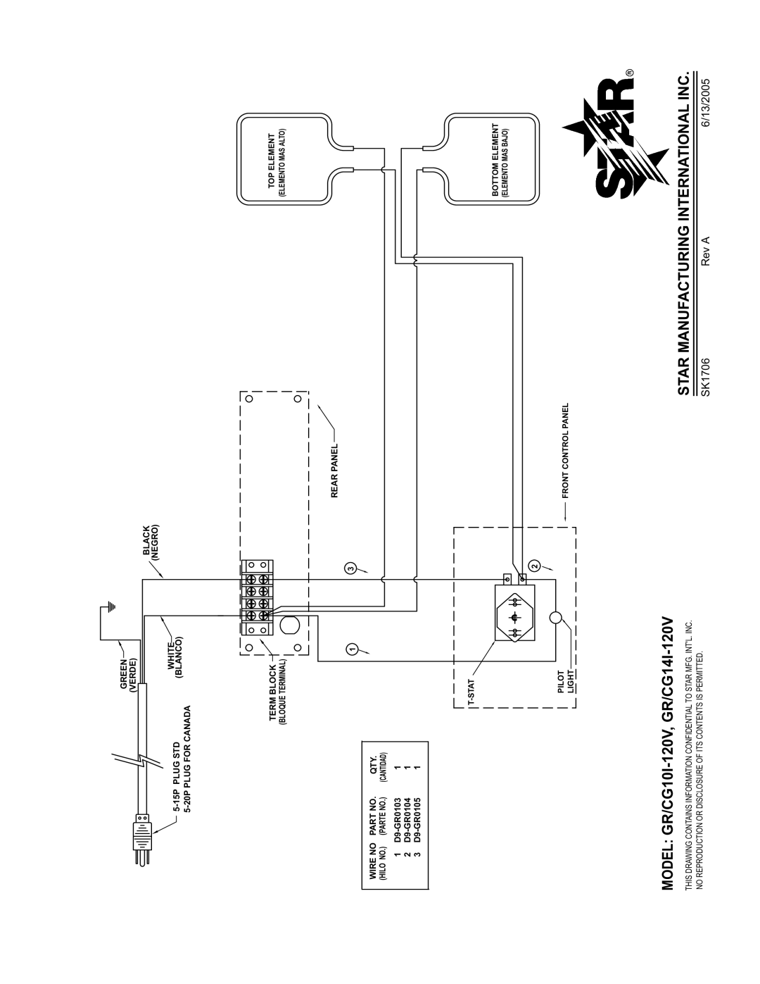 Star Manufacturing CG14, GR14, CG10, GR10 manual Star Manufacturing International INC, SK1706 Rev a 13/2005 