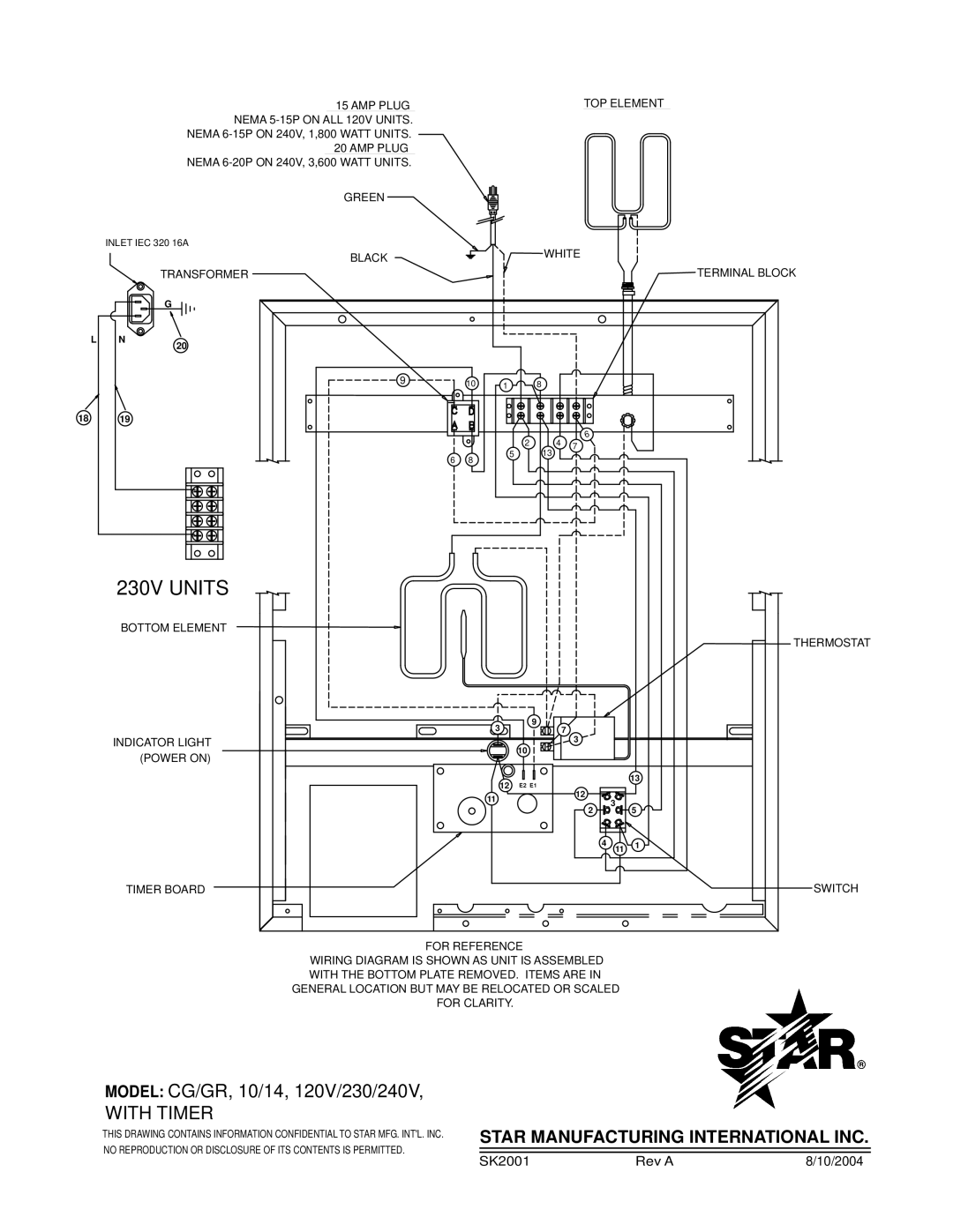 Star Manufacturing GR28, CG10, CG28, GR10 manual 230V Units 