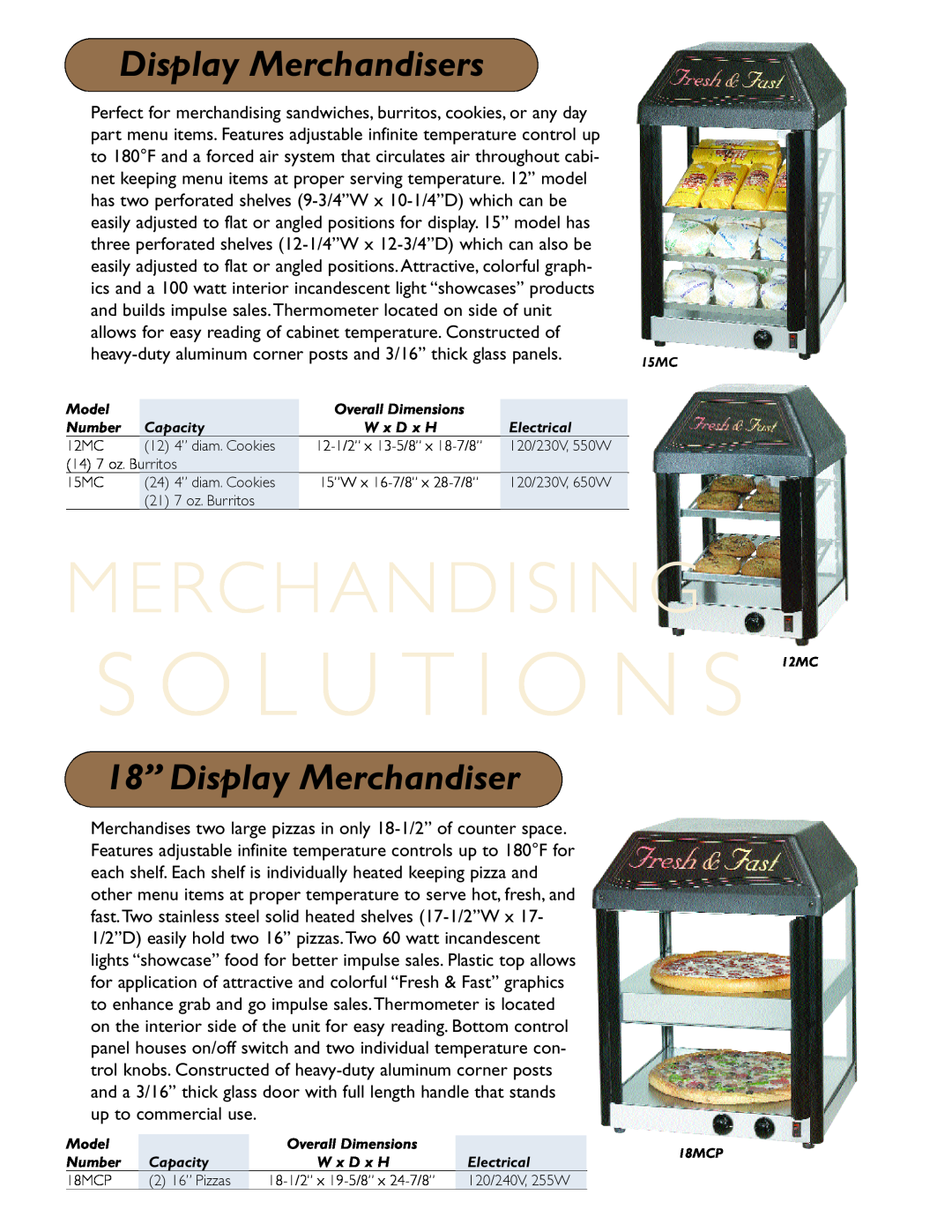 Star Manufacturing HFD2APTCR, HFD-1 Merchandising, Display Merchandisers, 18” Display Merchandiser, S O L U T I O N S 12MC 