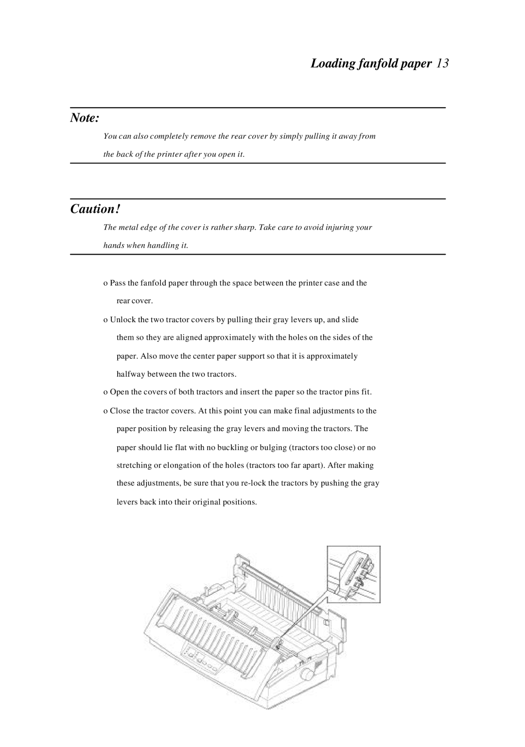 Star Manufacturing LC-4522 user manual Loading fanfold paper 