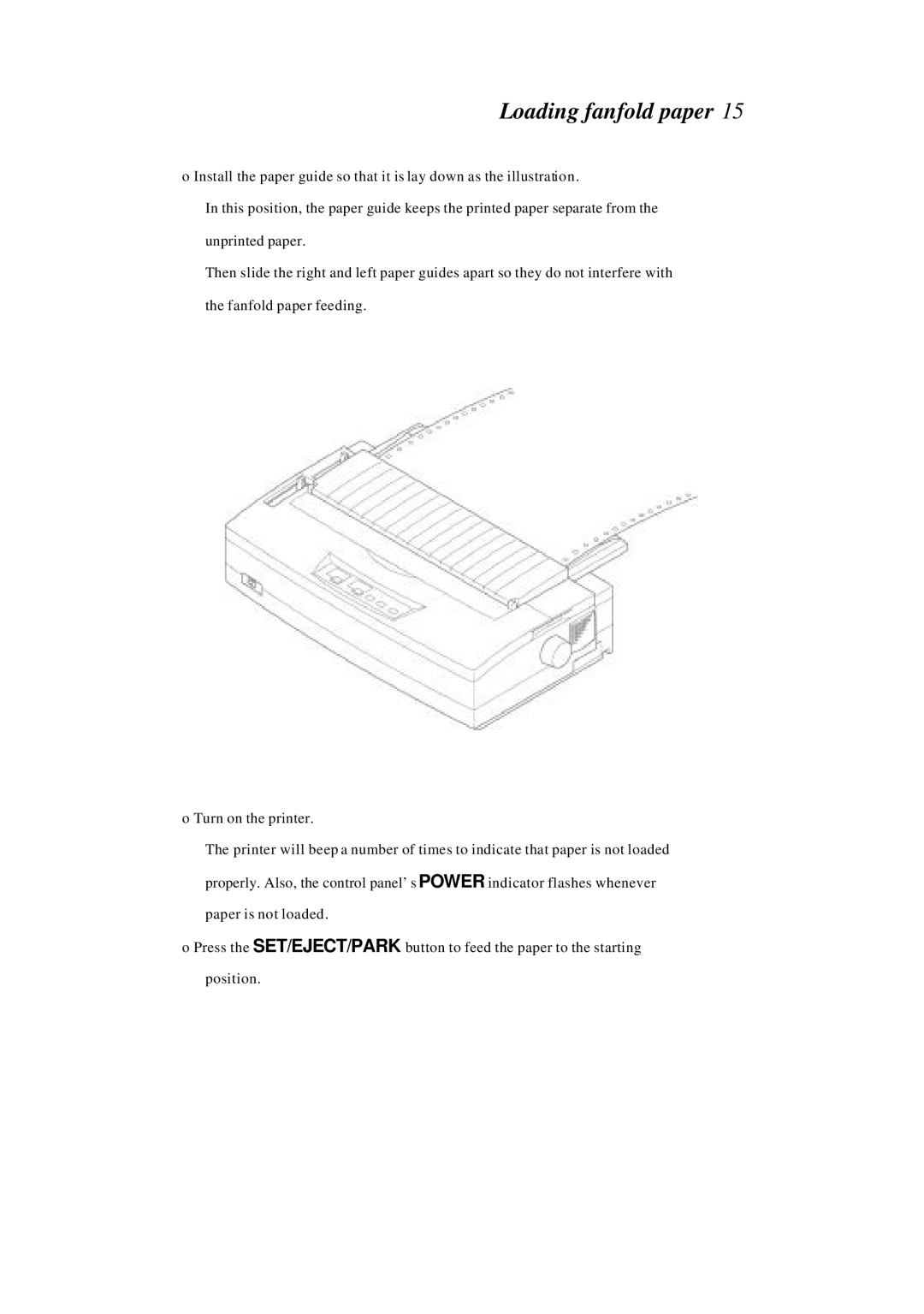 Star Manufacturing LC-4522 user manual Loading fanfold paper 