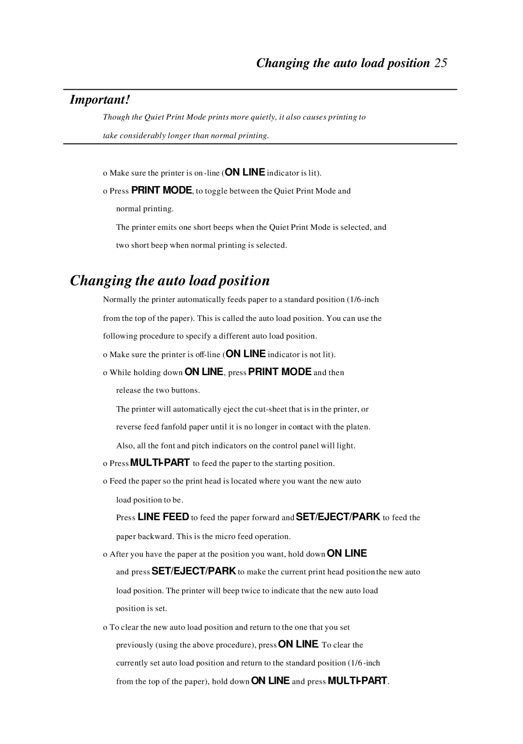 Star Manufacturing LC-4522 user manual Changing the auto load position 