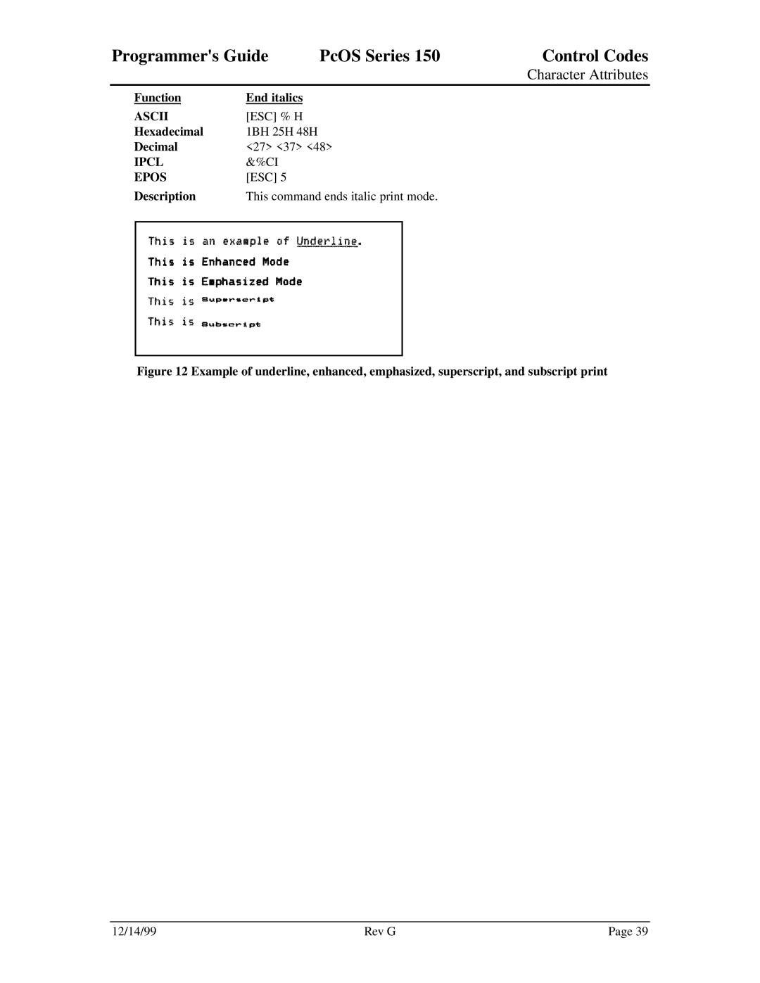 Star Micronics 150 manual Function End italics 