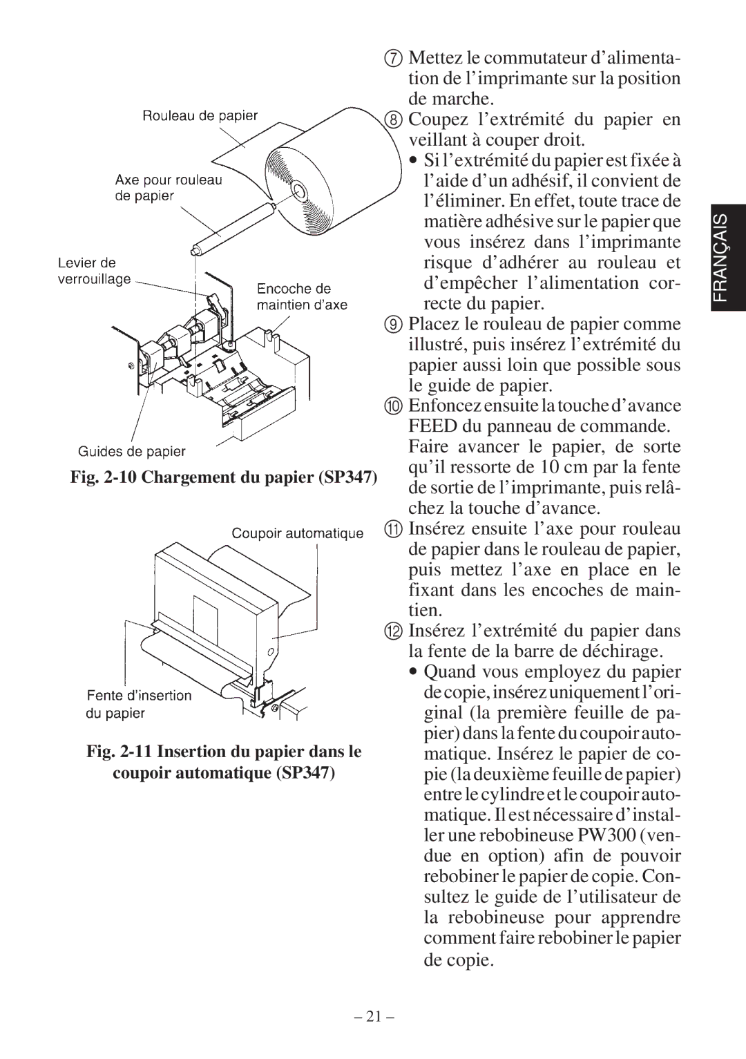 Star Micronics 347F user manual Chargement du papier SP347 