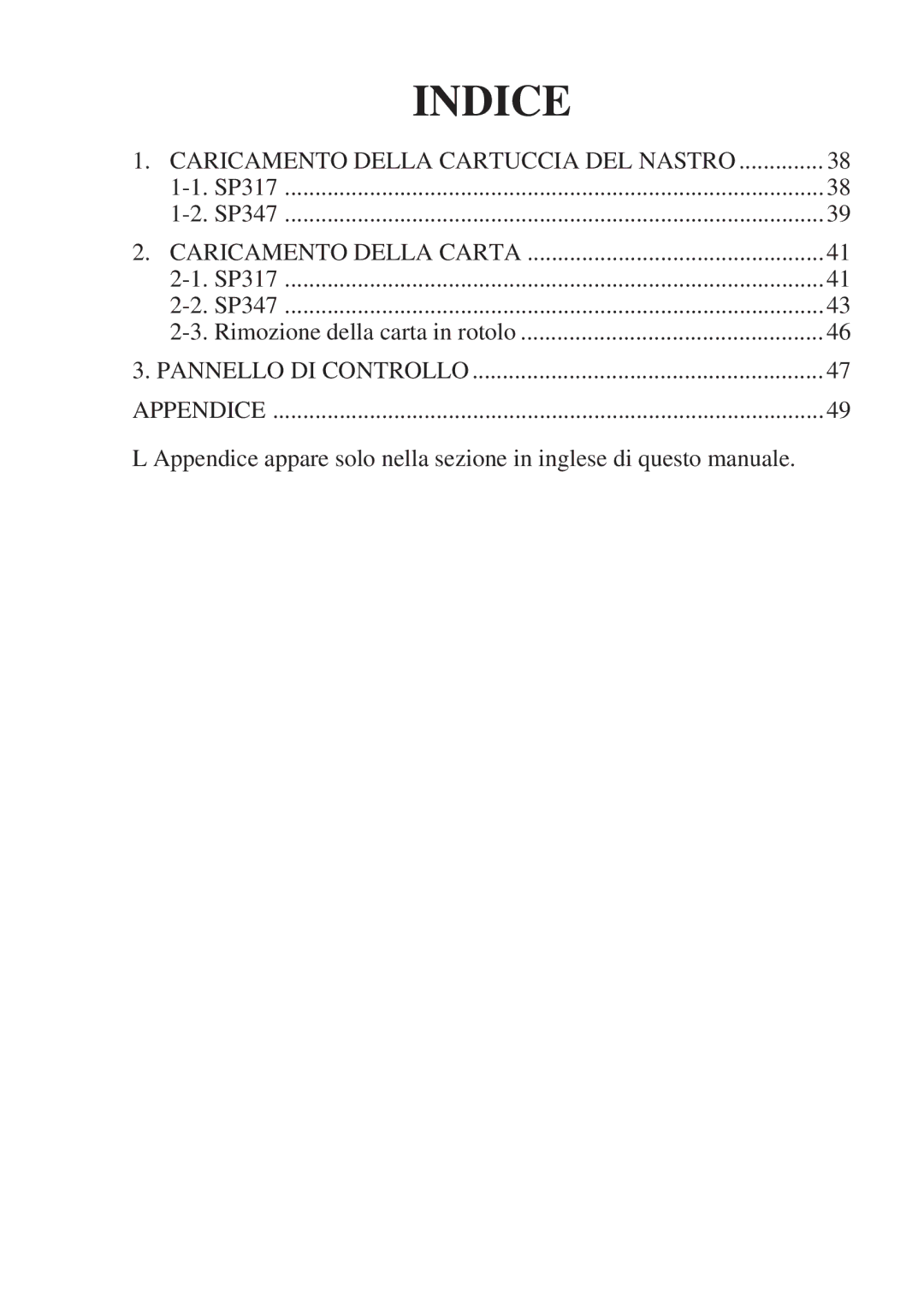 Star Micronics 347F user manual Indice 