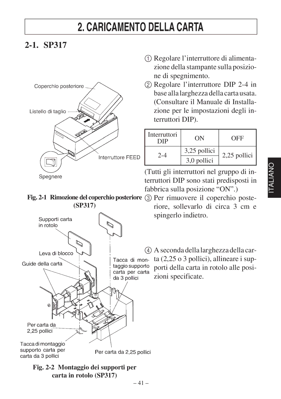 Star Micronics 347F user manual Caricamento Della Carta 