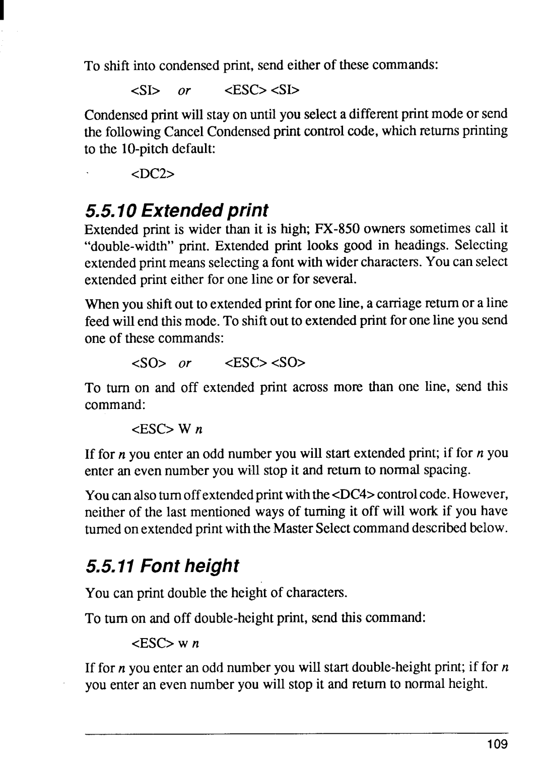 Star Micronics 4 manual Extendedprint, 11Font height 