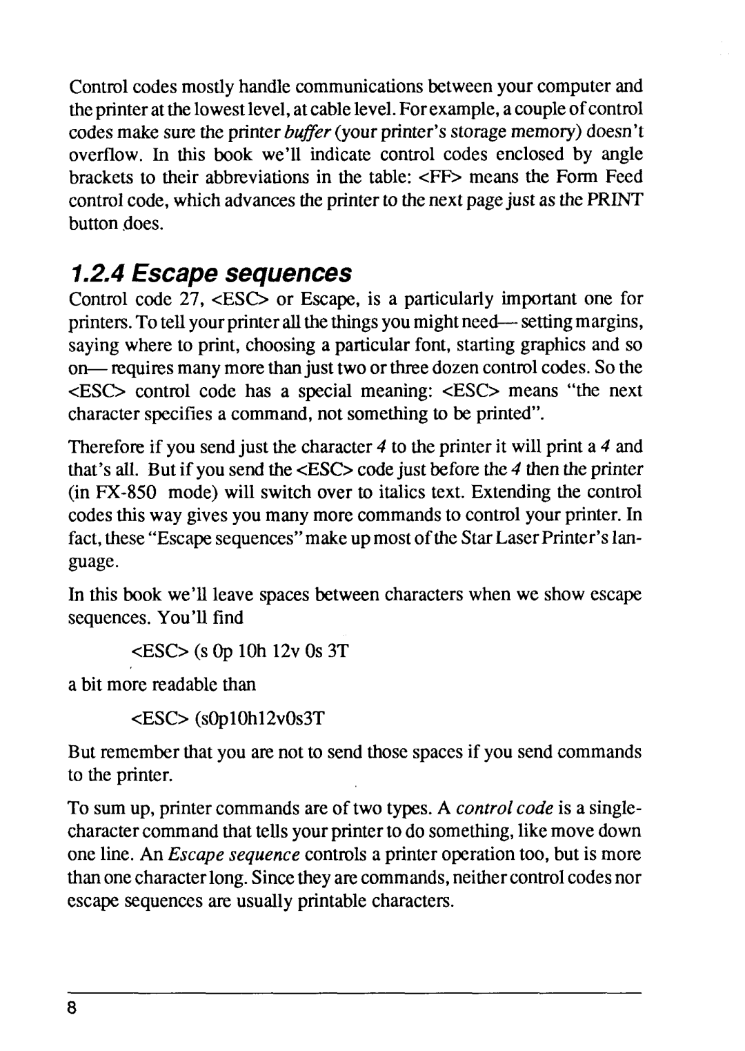 Star Micronics manual 4Escape sequences 