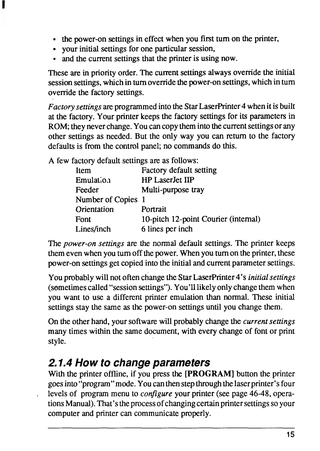 Star Micronics 4 manual How to changeparameters 