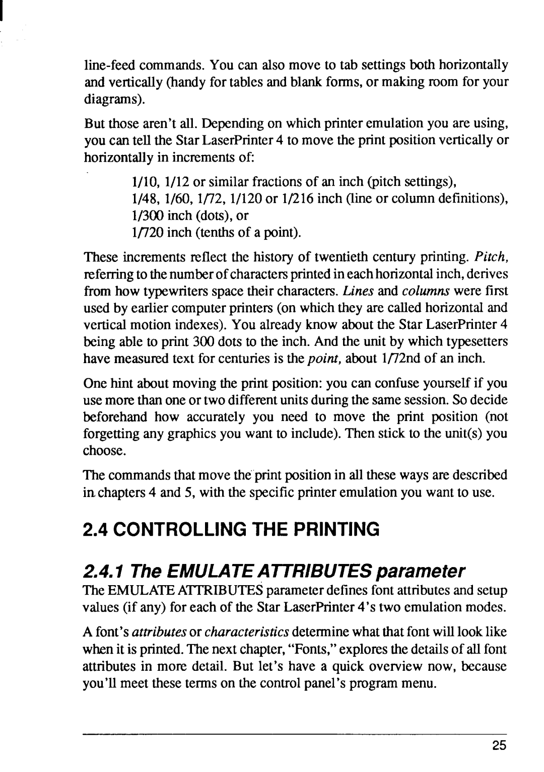 Star Micronics 4 manual TheEMULATEATTRIBUTESparameter 