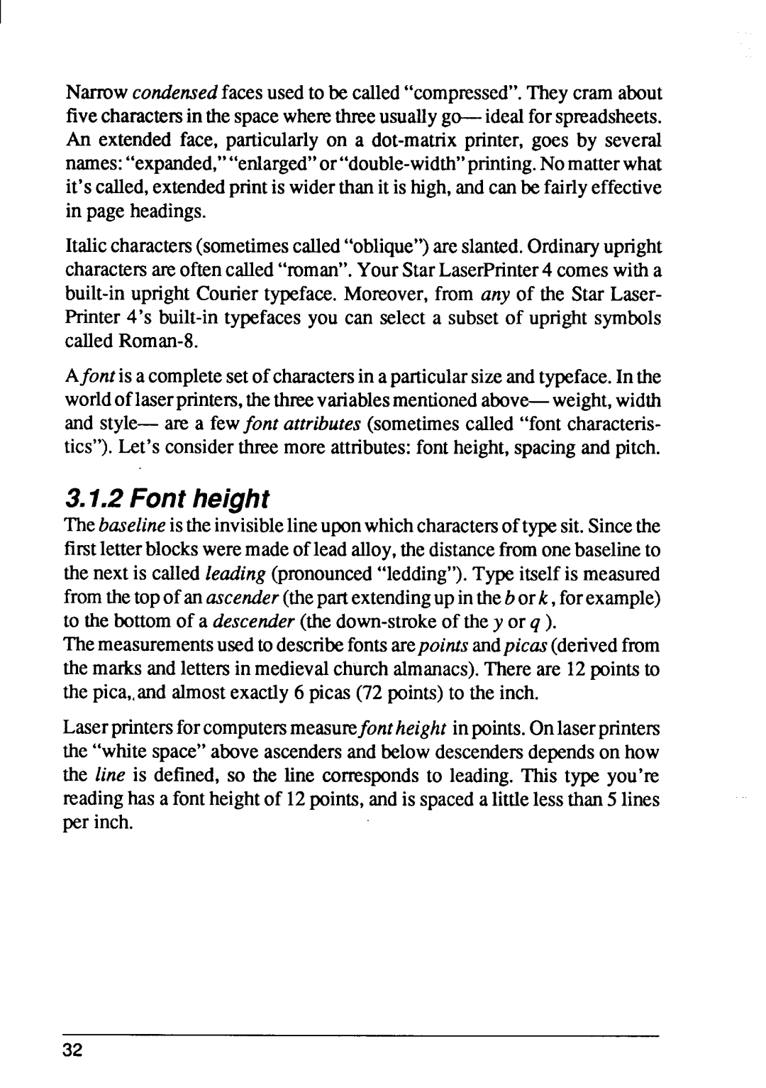 Star Micronics 4 manual Font height 