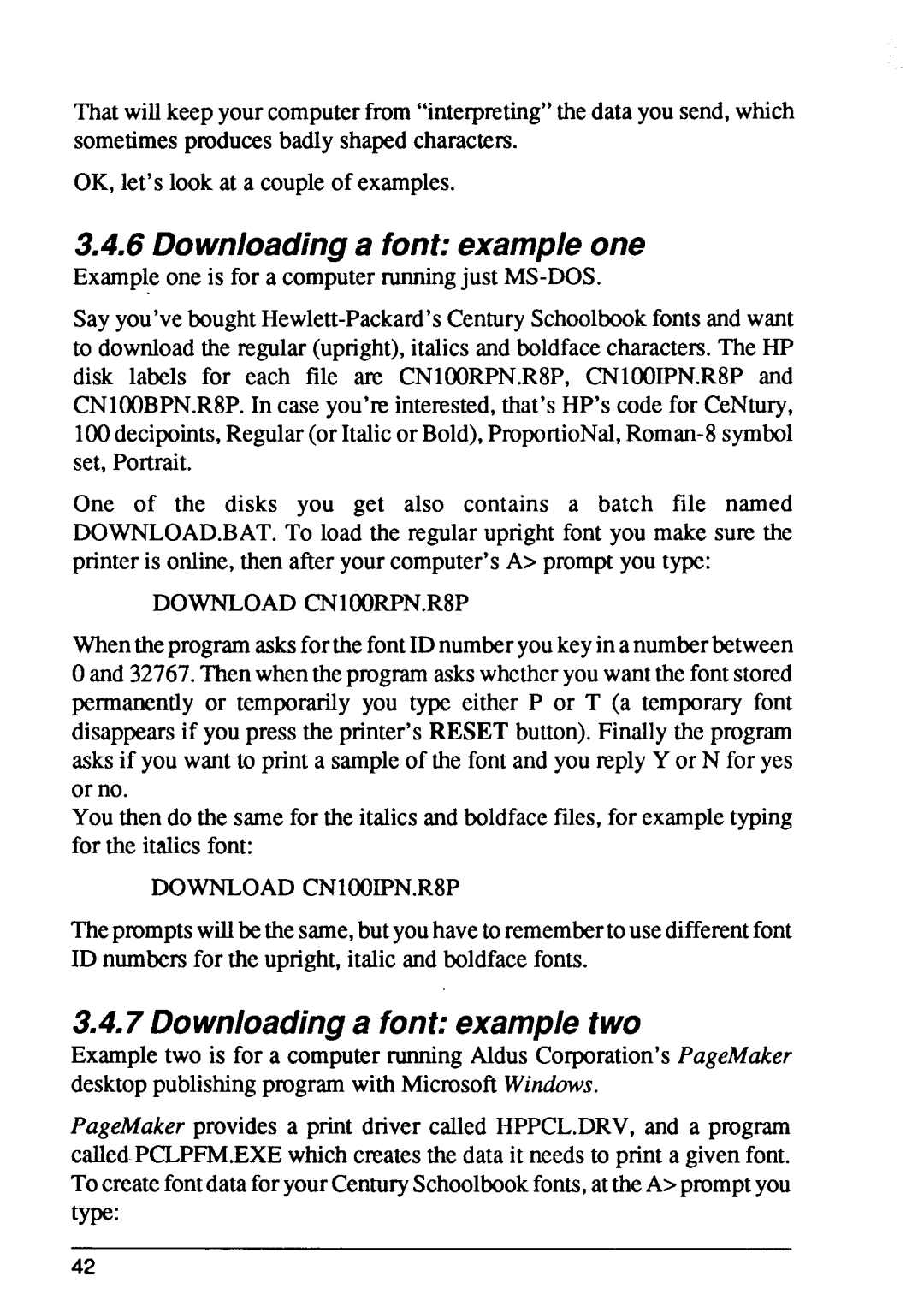 Star Micronics 4 manual Downloadinga fontexampleone, Downloadinga fontexampletwo 