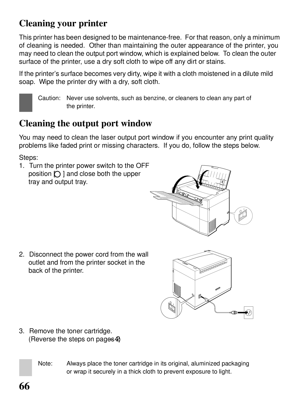 Star Micronics 4000 user manual Cleaning your printer, Cleaning the output port window 