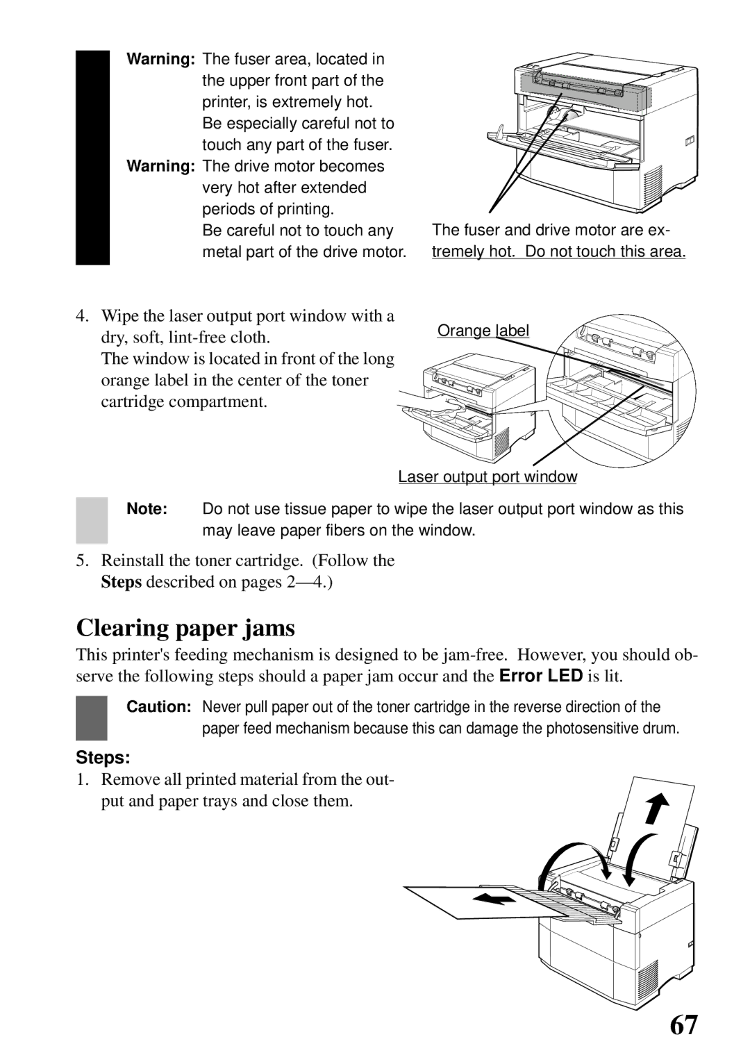 Star Micronics 4000 user manual Clearing paper jams, Cartridge compartment 