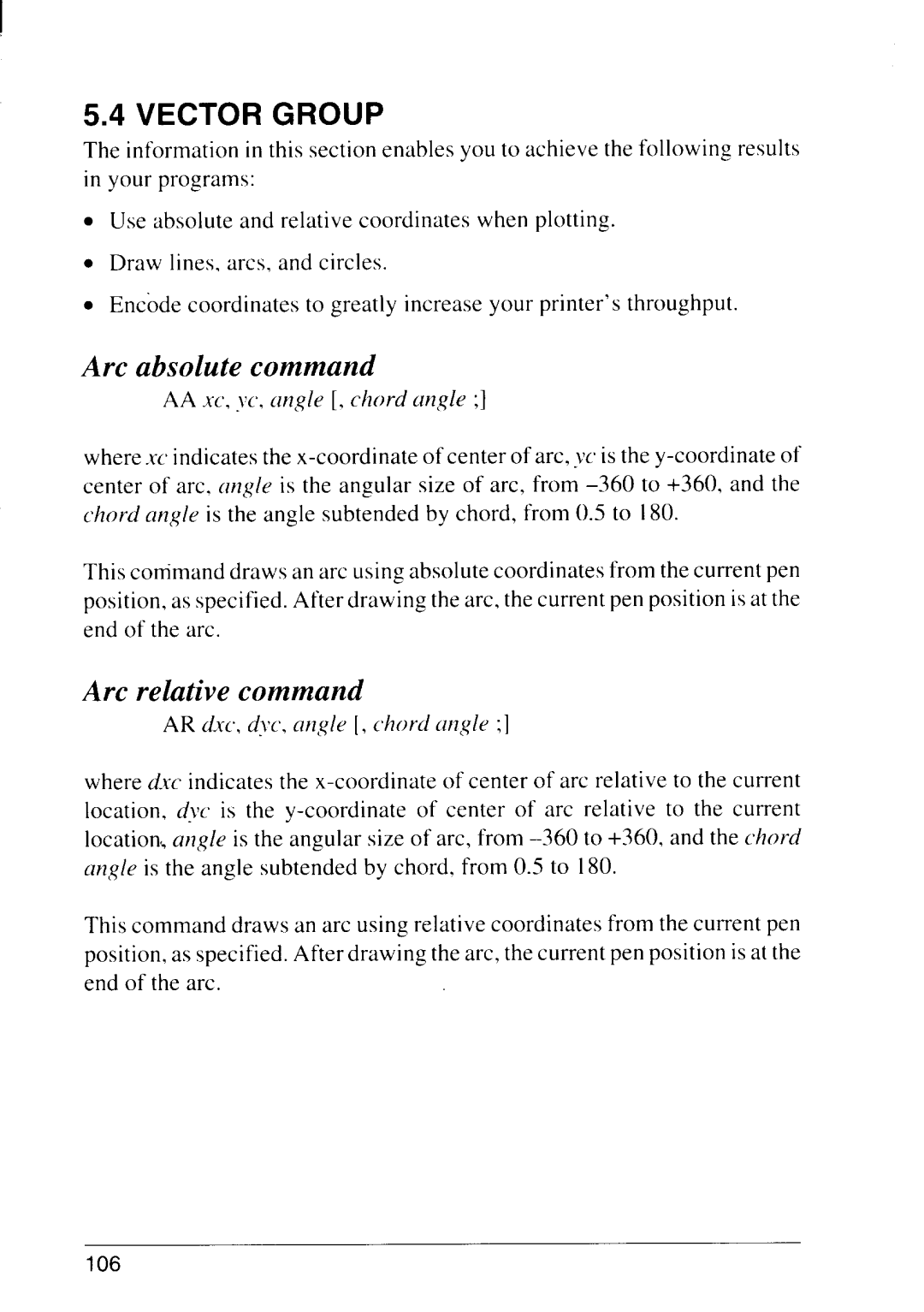 Star Micronics 4111 manual AA xc, JC, angle , chord angle, AR d.w, d?’c,anqle, chord atlyle 