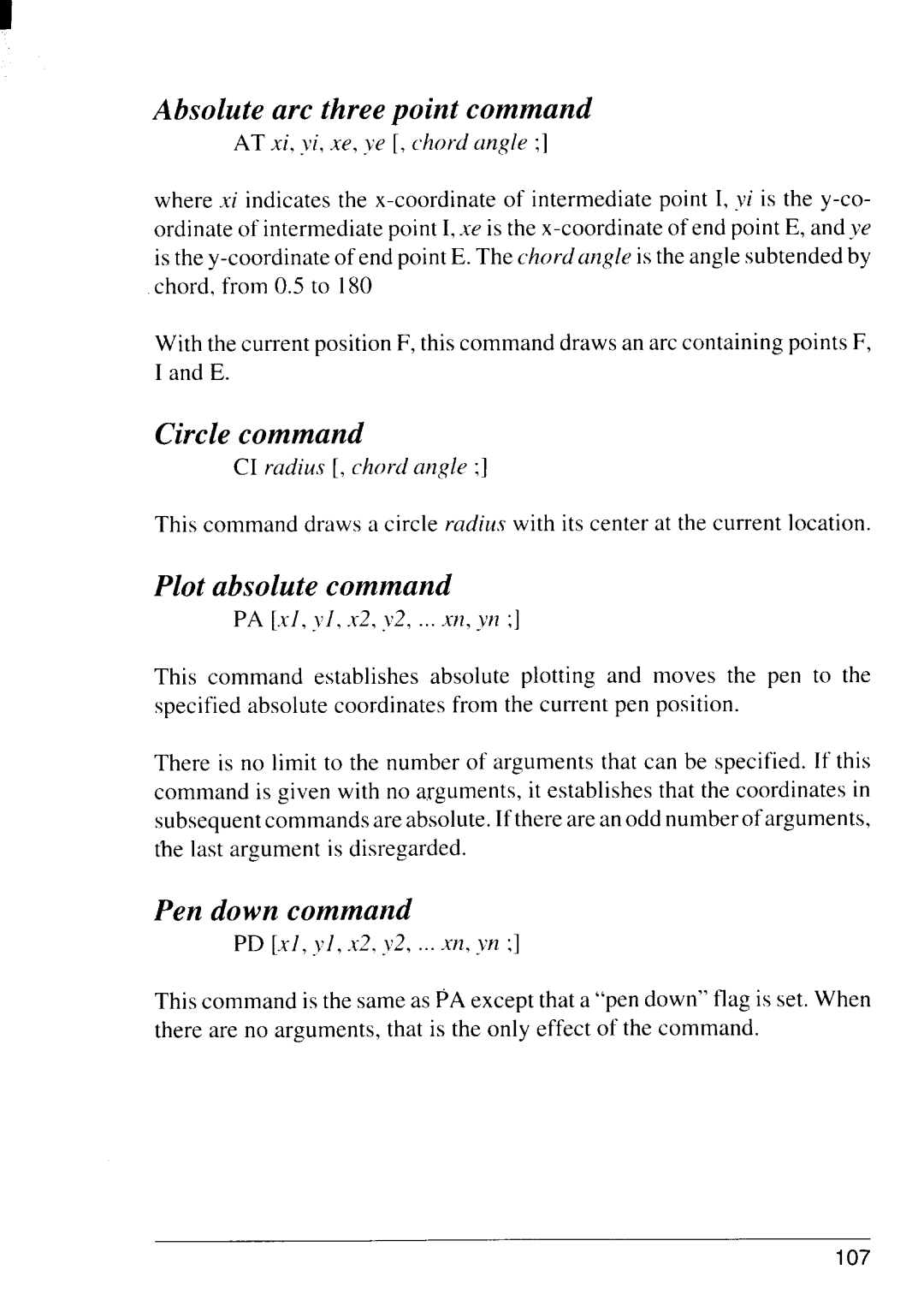 Star Micronics 4111 manual At p c, CI radius , chord angle 